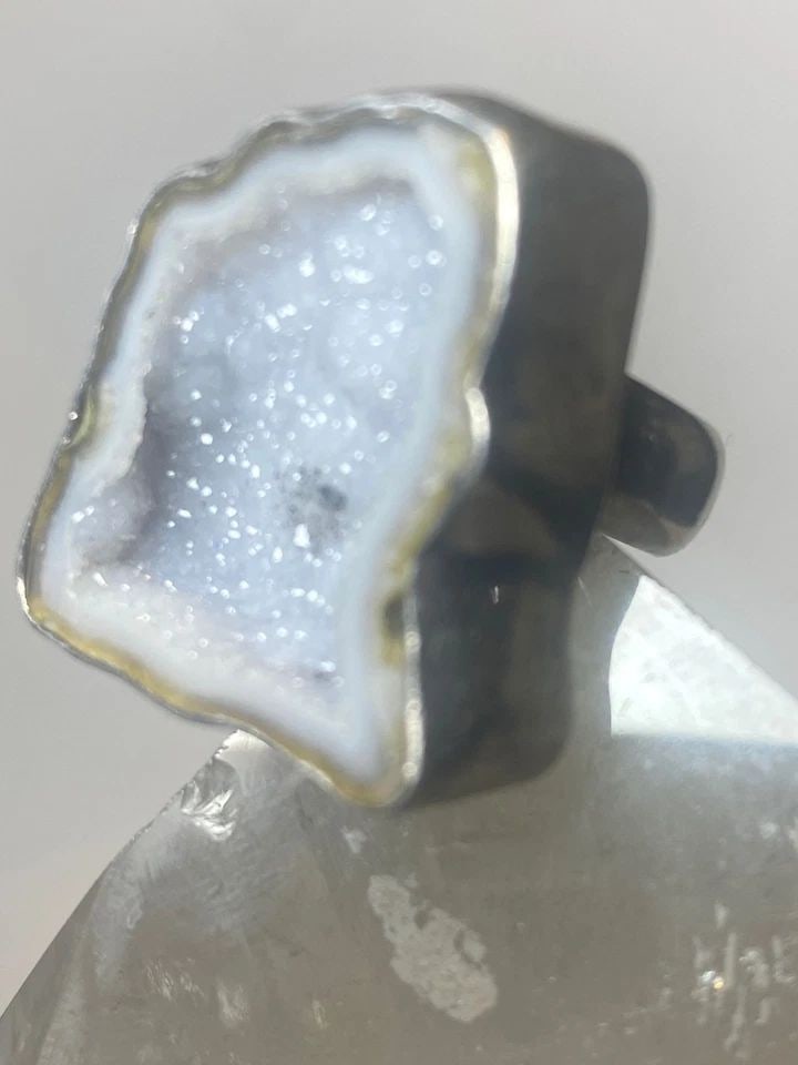 DRUZY RING BY CHARLES ALBERT STERLING SILVER: DRUZY RING BY CHARLES ALBERT STERLING SILVER Druzy ring by Charles Albert sterling silver I leave the rings unpolished until I sell .. If the buyer wants the ring polished I will then polish the ring 