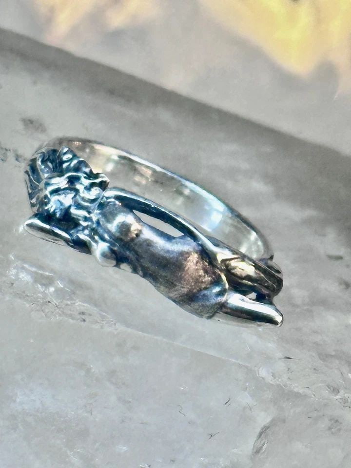 LADY RING WOMEN NUDE BAND STERLING SILVER SIZE 7.5 WOMEN (1 of 2)