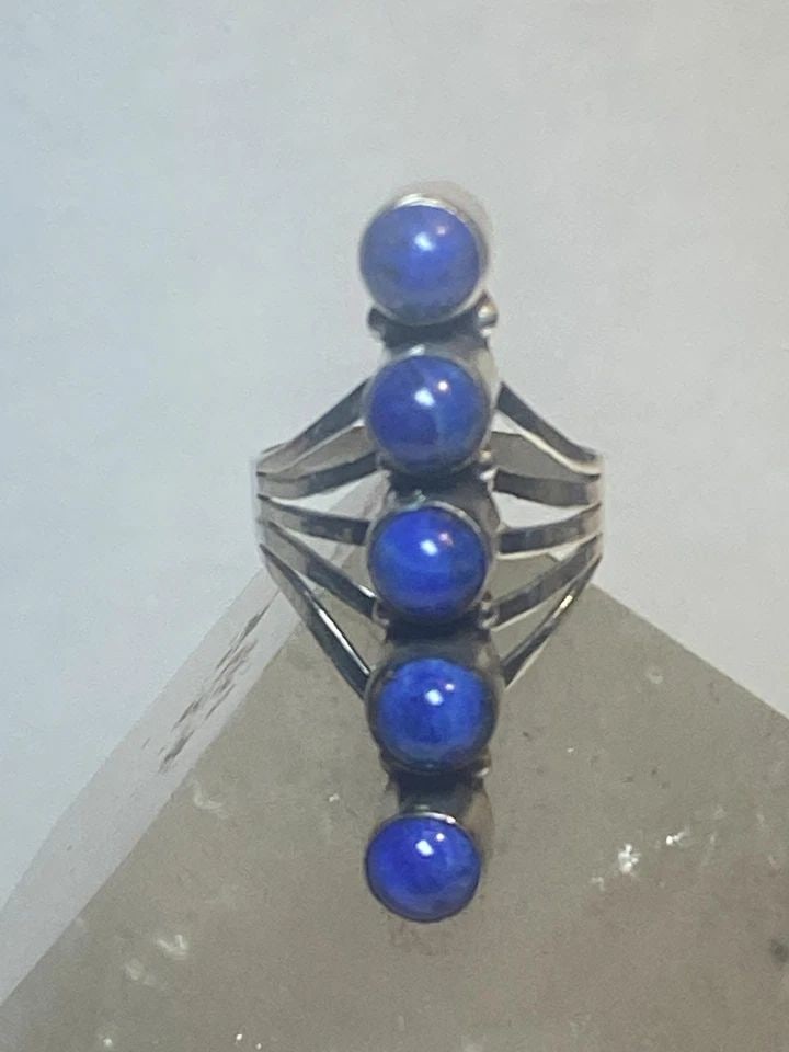 BLUE LAPIS RING SIZE 8.50 LONG SOUTHWEST STERLING SILVER WOMEN GIRLS: BLUE LAPIS RING SIZE 8.50 LONG SOUTHWEST STERLING SILVER WOMEN GIRLS Blue Lapis ring long southwest sterling silver women girls Size 8.50 Weight. 8.7g Length 1. 5/8" Width. 9/32" Thinnest part of band