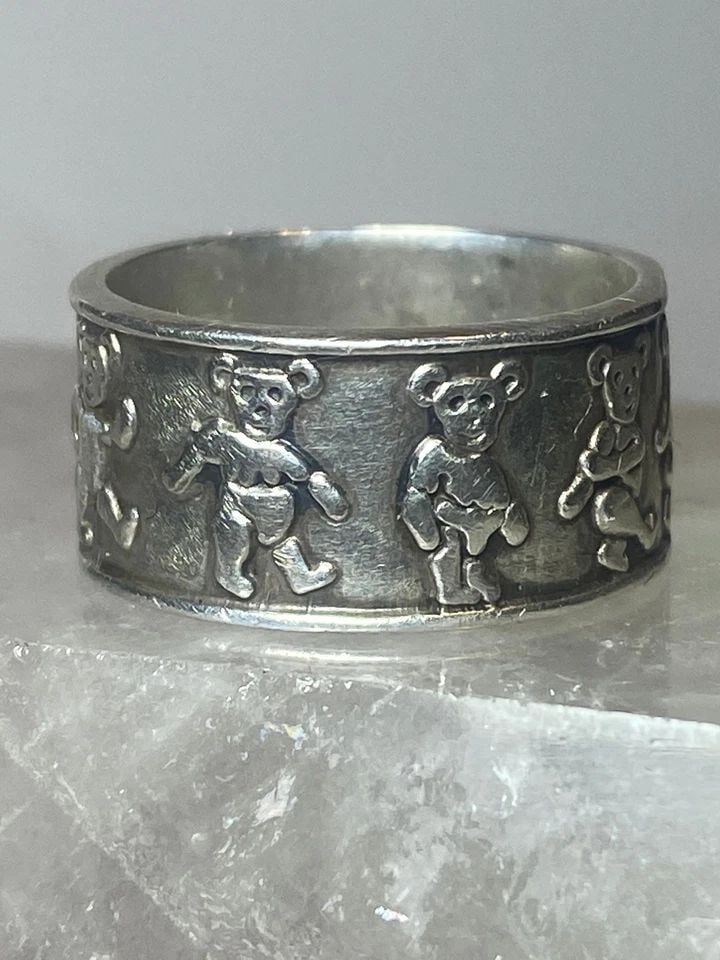 BEARS RING SIZE 7.25 BEAR BAND STERLING SILVER WOMEN MEN (1 of 2)