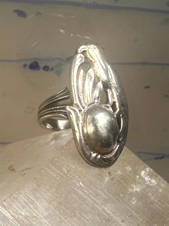 BIRD RING SIZE 6.75 FLORAL STERLING SILVER WOMEN GIRLS (1 of 1)