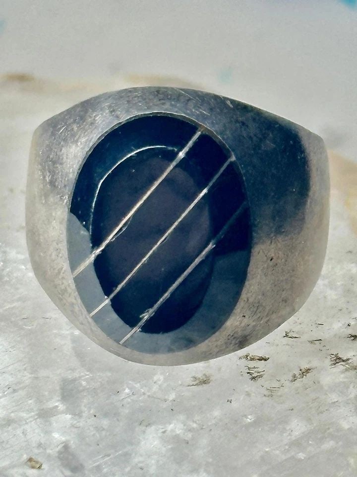 ONYX RING TAXCO MEXICO SIZE 10 STERLING SILVER WOMEN MEN (1 of 2)