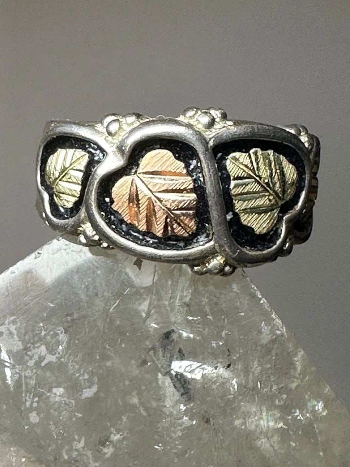 BLACK HILLS GOLD RING SIZE 6.75 BAND STERLING SILVER WOMEN (1 of 1)