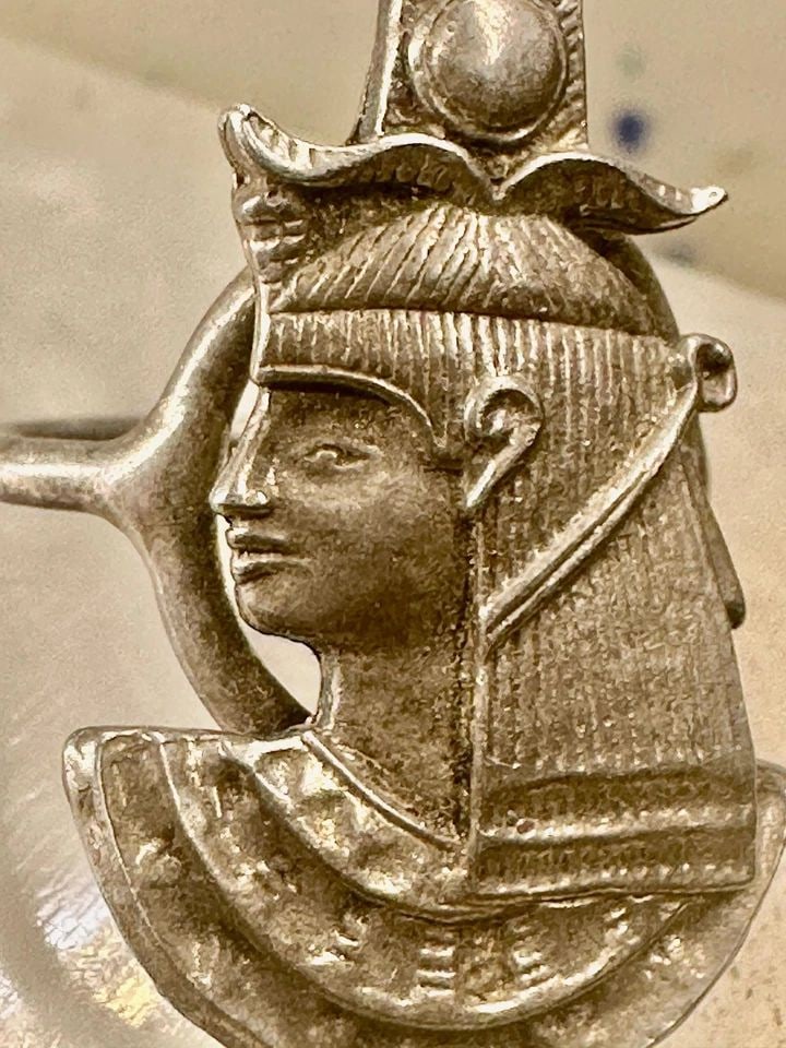 LONG EGYPTIAN RING PHARAOH GOD GODDESS SIZE 5.50 STERLING SILVER WOMEN (1 of 2)