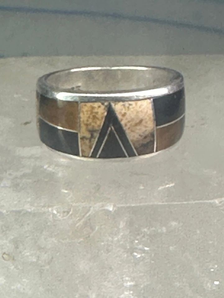 TIGER EYE RING ONYX JASPER SOUTHWEST PINKY BAND SIZE 5.25 STERLING SILVER WOMEN: TIGER EYE RING ONYX JASPER SOUTHWEST PINKY BAND SIZE 5.25 STERLING SILVER WOMEN Tiger eye ring onyx jasper southwest pinky band size 5.25 sterling silver women girls Size 5.25 Weight 4.8g Width 3/8" T