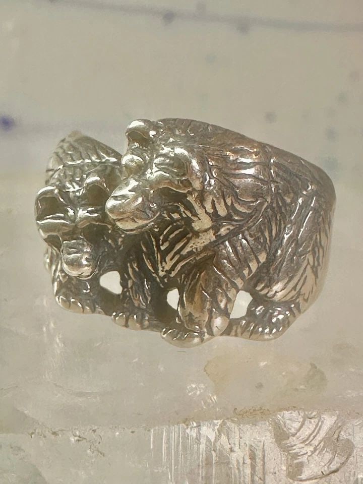 BEAR RING BEARS BAND SIZE 9.50 SOUTHWEST STERLING SILVER WOMEN GIRLS (1 of 2)