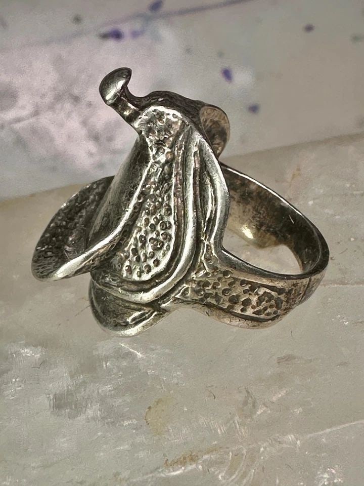 SADDLE RING COWGIRL COWBOY BAND SOUTHWESTERN SIZE 4 PINKY STERLING SILVER WOMEN (1 of 1)