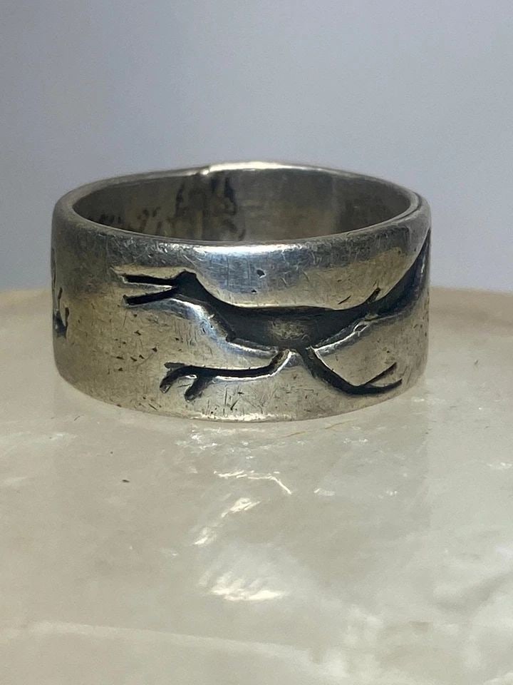 ROADRUNNER RING SIZE 7.50 SOUTHWEST BAND STERLING SILVER WOMEN MEN (1 of 1)