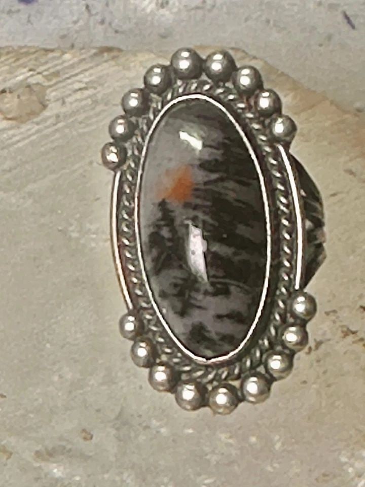 VINTAGE AGATE RING NAVAJO SUNRISE SUNSET RING SIZE 3 STERLING SILVER WOMEN GIRLS (1 of 2)