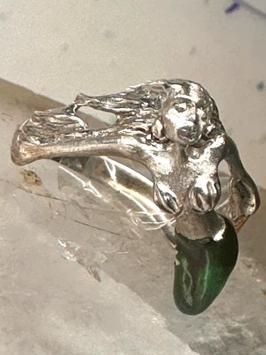 MERMAID RING NUDE LADY BAND SIZE 8 STERLING SILVER WOMEN (1 of 1)