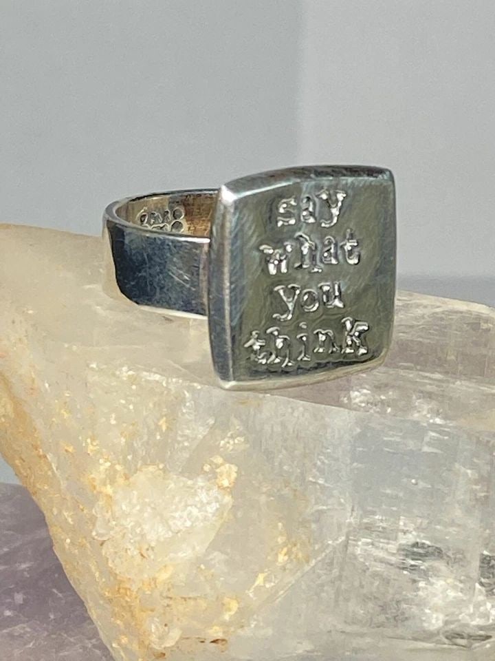 SAY WHAT YOU THINK RING INSPIRATIONAL BAND STERLING SILVER WOMEN GIRLS (1 of 2)