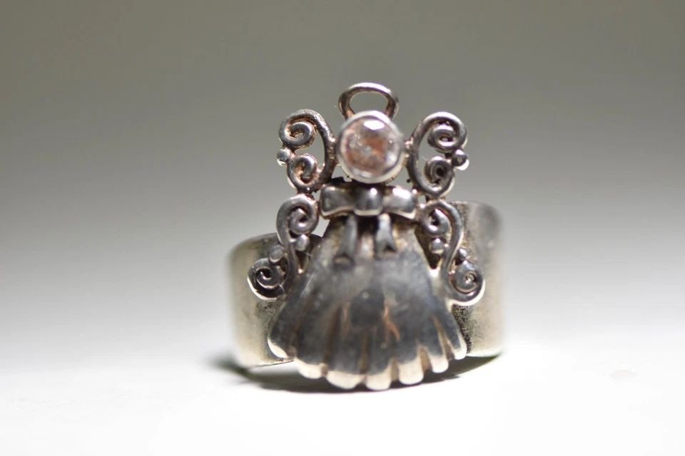 ANGEL RING W WINGS HALO BOHO STERLING SILVER WOMEN GIRLS (1 of 2)