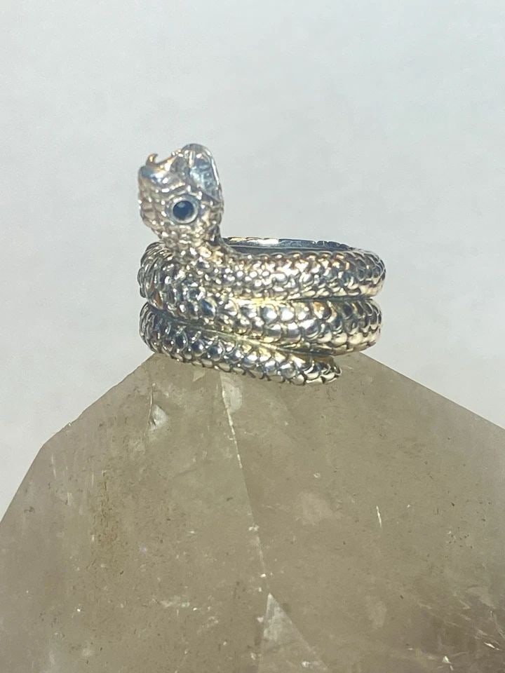 SNAKE RING SIZE 6.75 LONG SERPENT STERLING SILVER WOMEN (1 of 1)