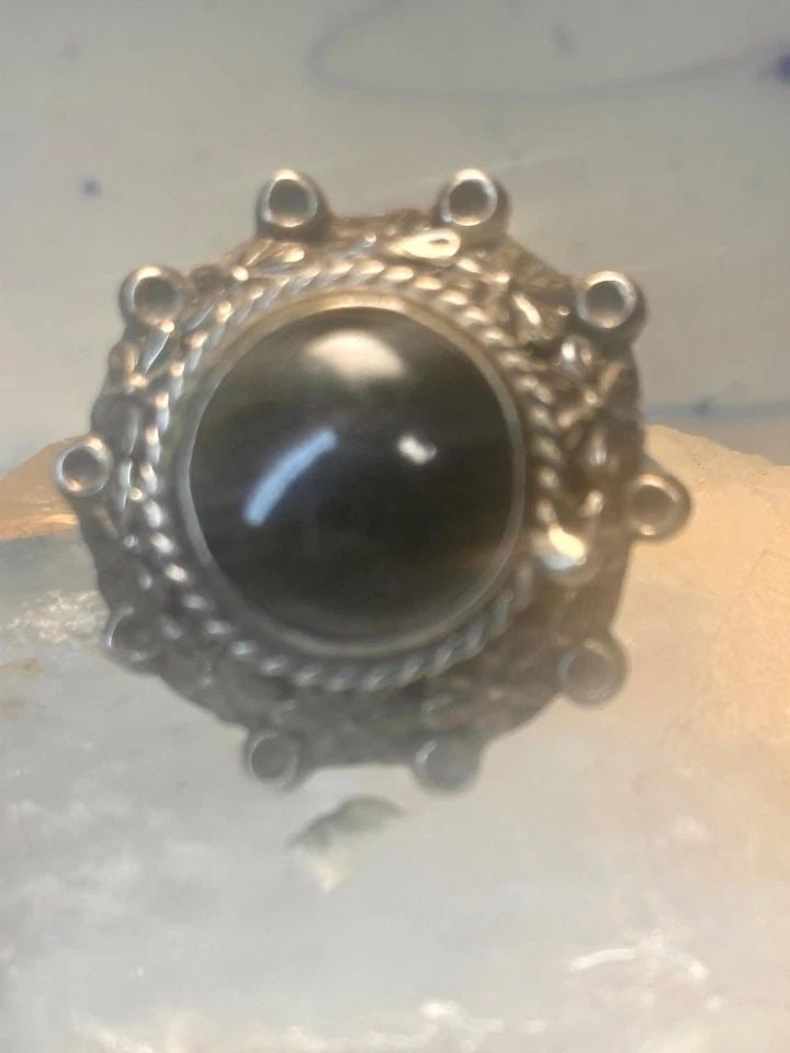 VINTAGE POISON RING MEXICO ONYX BOHO ADJ BAND SIZE 8 STERLING SILVER WOMEN (1 of 2)