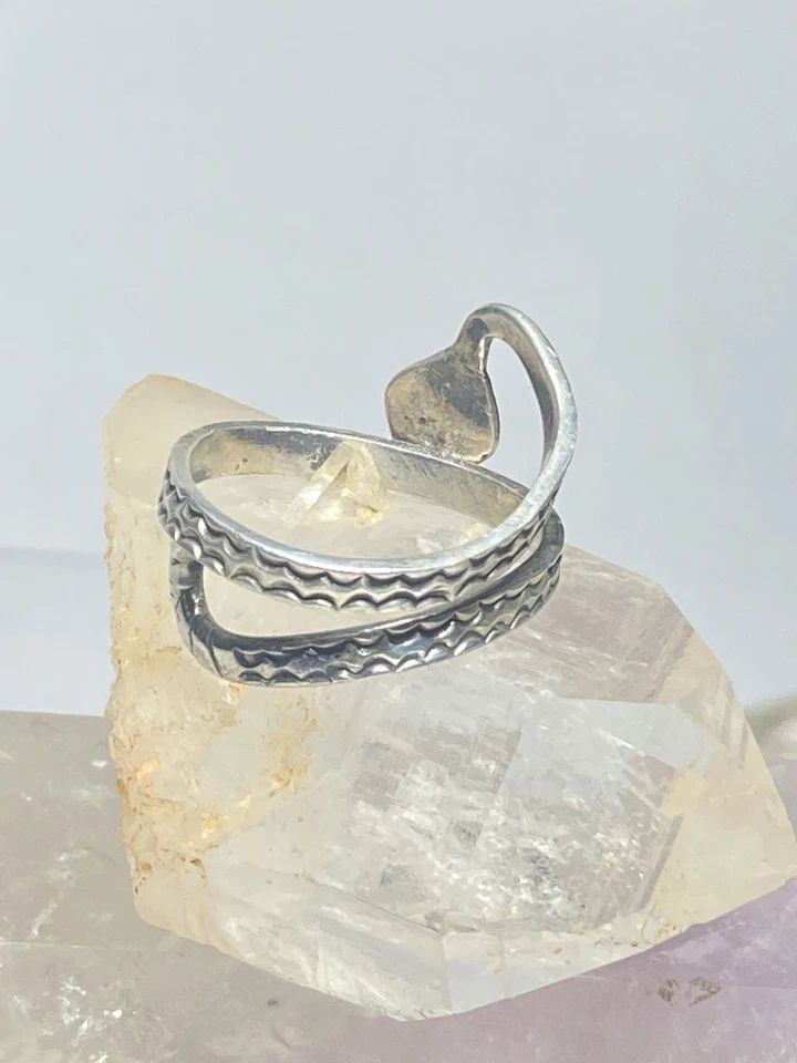 SNAKE RING WRAP AROUND TEXTURED BAND NO STONES STERLING SILVER WOMEN MEN (1 of 2)