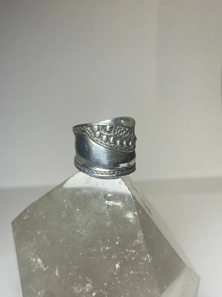 CIGAR RING SIZE 5.50 ROPE BAND STERLING SILVER WOMEN GIRLS (1 of 2)