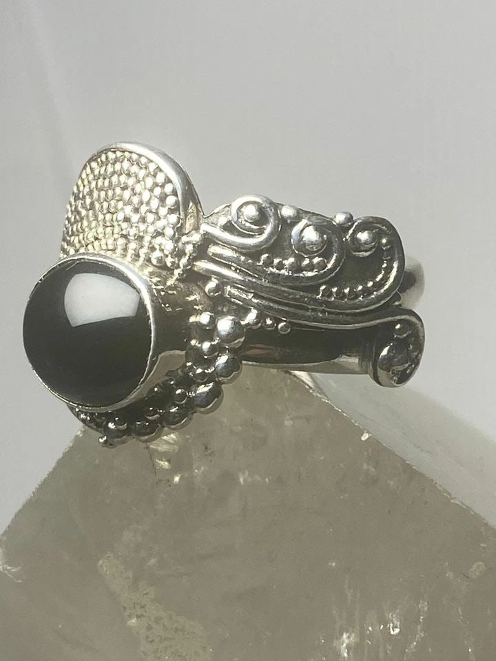 ONYX RING SOUTHWEST BAND STERLING SILVER WOMEN (1 of 2)