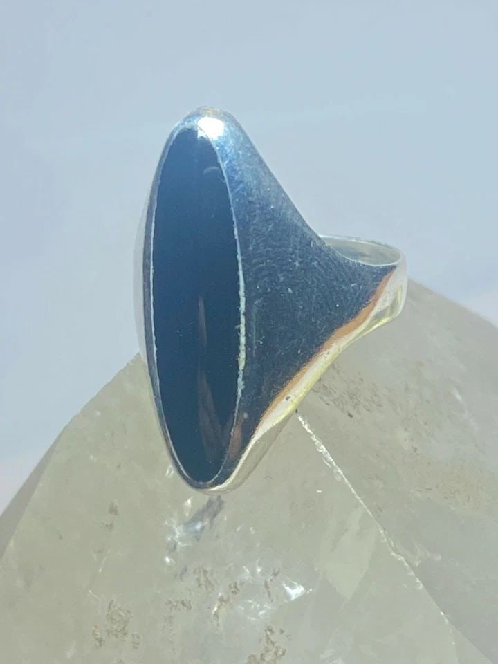 LONG ONYX RING SOUTHWEST STERLING SILVER WOMEN GIRLS (1 of 2)
