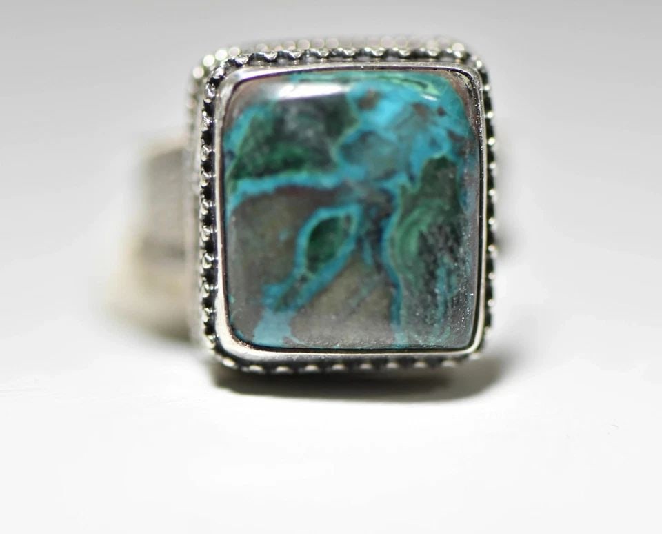 TURQUOISE RING BOHO BALI SWIRLS STERLING SILVER WOMEN (1 of 2)