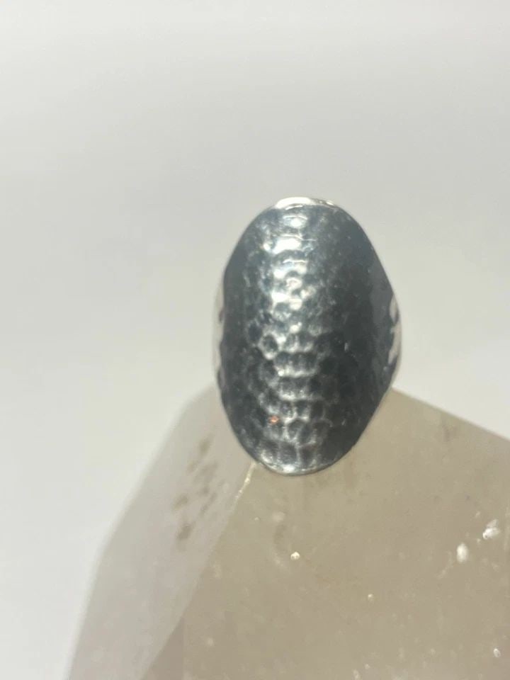 KNUCKLE RING CIGAR BAND HAMMERED STERLING SILVER WOMEN GIRLS (1 of 2)