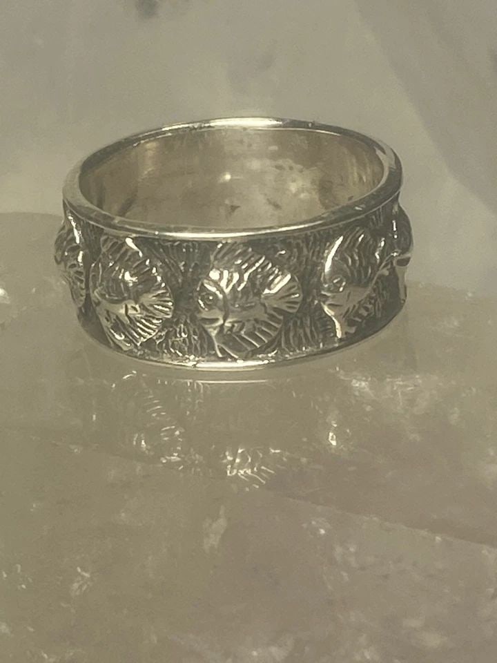FISH RING FISHES BAND FISHERMEN FISHERWOMEN STERLING SILVER: FISH RING FISHES BAND FISHERMEN FISHERWOMEN STERLING SILVER Fish Ring Fishes band fishermen fisherwomen sterling silver Size 8.50 Weight 6.7g Band Width 3/8"