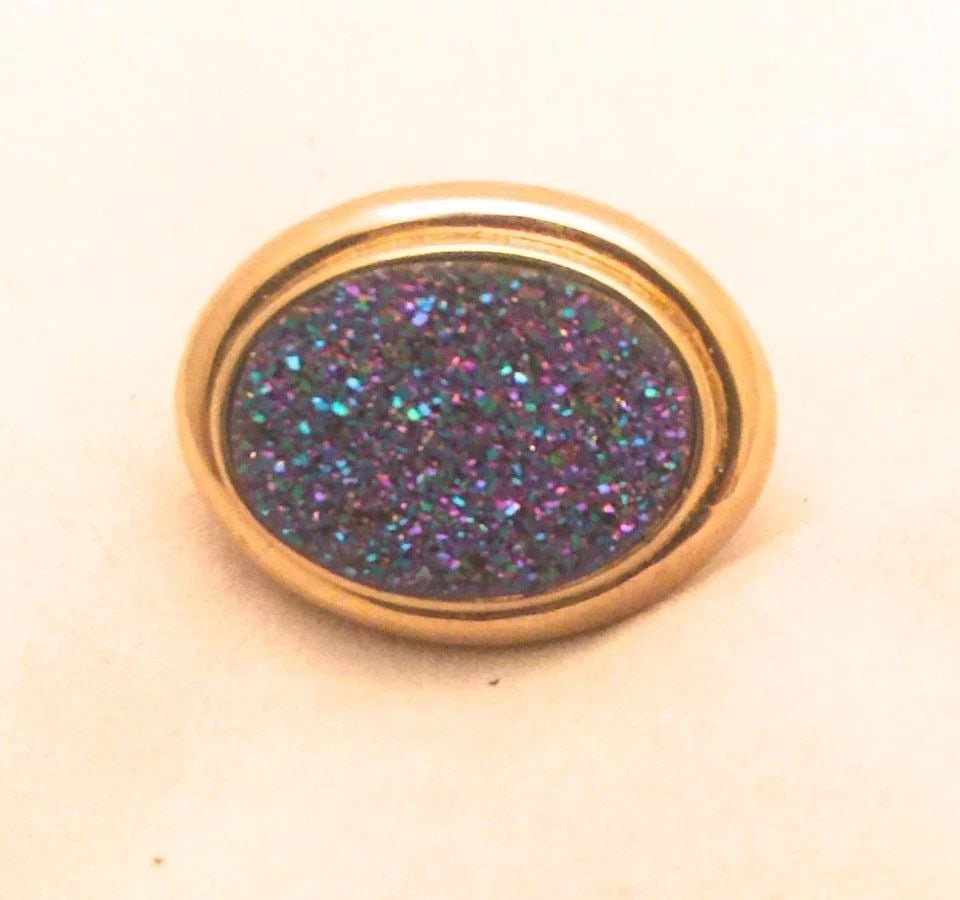 VINTAGE STERLING SILVER RING W GOLD DRUZY STONE SIZE 7 STAMPED TURKEY 925 (1 of 2)