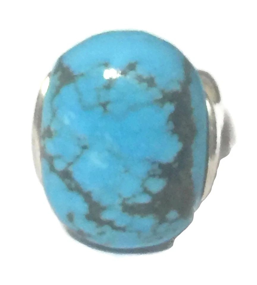 STERLING SILVER WIDE WOMEN BLUE STONE RING BOHO PINKY BAND SIZE 6.5: STERLING SILVER WIDE WOMEN BLUE STONE RING BOHO PINKY BAND SIZE 6.5 Sterling Silver Ring Highly Polished Blue Stone Size 6.50 Weight 11.9g Length 3/4" Width 5/8" Free Postal Service and Free Posta