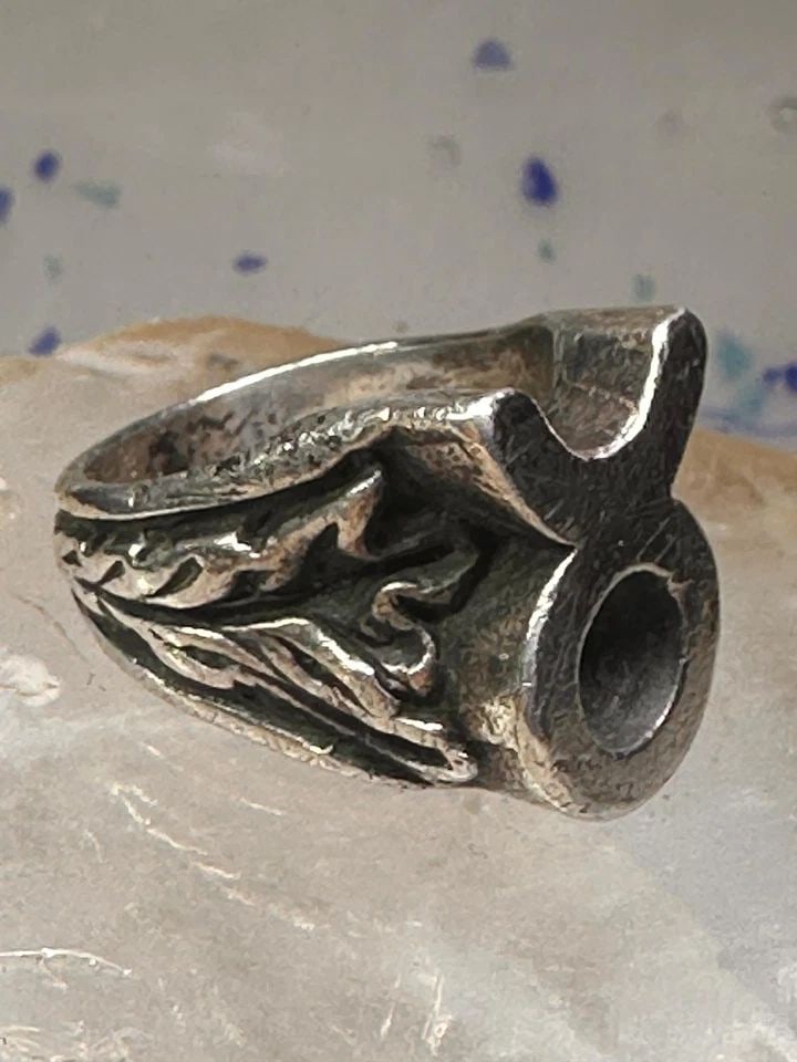 MEXICO TAXCO RING TAURUS TEXAS RANCH BRAND BAND SIZE 7.75 STERLING SILVER MEN WO (1 of 2)