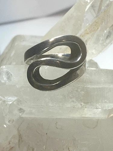 CURVE RING SIZE 5.25 WAVE BAND SOUTHWEST STERLING SILVER WOMEN GIRLS (1 of 1)