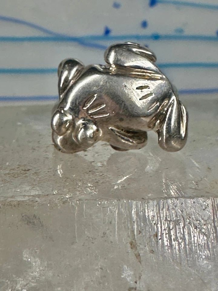 FROG RING TOAD BAND SIZE 5.7 STERLING SILVER WOMEN BOYS GIRLS PINKY (1 of 2)