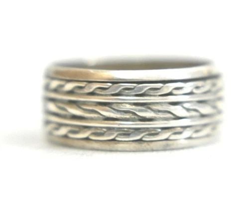 SPINNER RING SOUTHWEST ROPE BAND STERLING SILVER BOYS GIRLS WOMEN SIZE 6.50 (1 of 1)