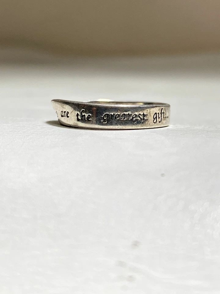 RING DREAMS ARE GREATEST GIFT. UNWRAP YOUR FUTURE STACKER STERLING SILVER BAND W (1 of 2)