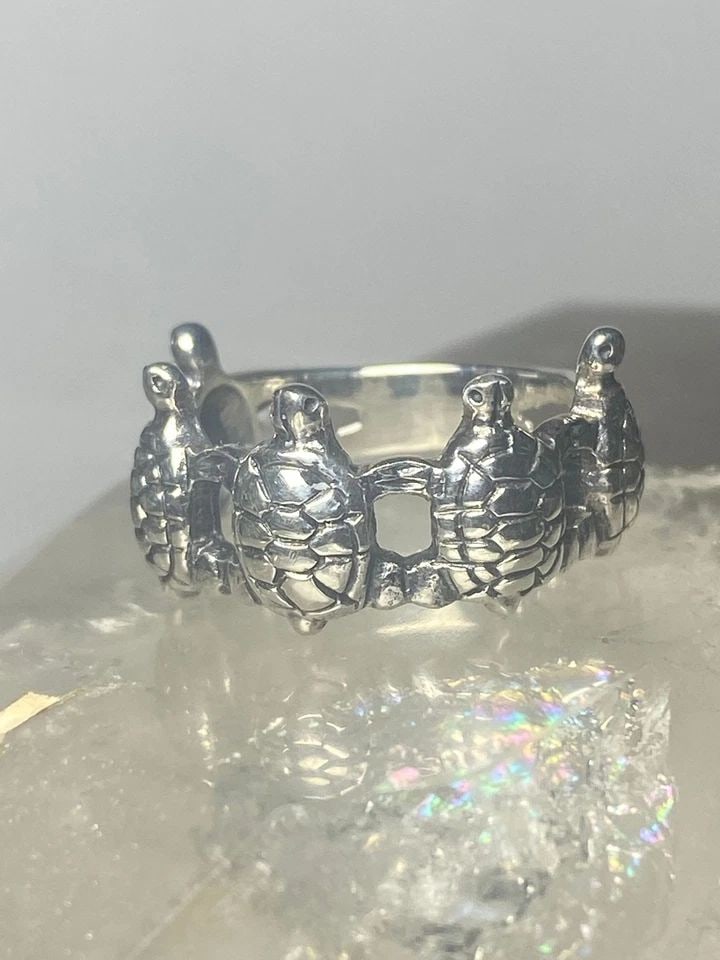 TURTLE RING TURTLES BAND STERLING SILVER WOMEN GIRLS (1 of 1)