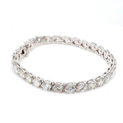 14.22 CARAT ROUND BRILLIANT H SI1 DIAMOND 14K WG TENNIS BRACELET (1 of 2)