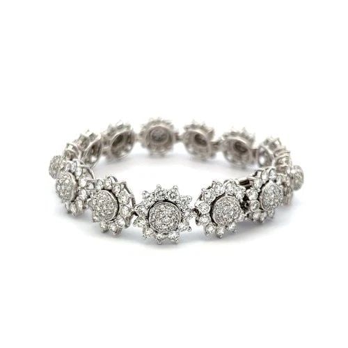 HAMMERMAN BROS 16.75CT DIAMOND SUNBURST LINK BRACELET IN 18K WHITE GOLD/PLATINUM (1 of 2)