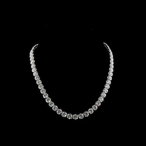LAB-GROWN 72.11 CARAT ROUND D-VVS2 DIAMOND 14K WHITE GOLD TENNIS NECKLACE: LAB-GROWN 72.11 CARAT ROUND D-VVS2 DIAMOND 14K WHITE GOLD TENNIS NECKLACE Title: High-quality Brand-New Echo Friendly Elegant Lab-Grown 72.11 Carat Round D-VVS2 Diamond 14K White Gold Tennis Necklace 