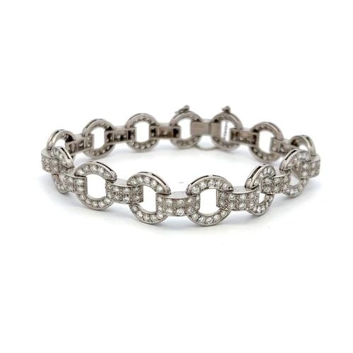CARTIER 8.00 CARAT ROUND BRILLIANT G VS1 DIAMOND PLATINUM ART-DECO BRACELET (1 of 1)