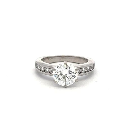 TIFFANY & CO 1.59 CARAT ROUND BRILLIANT G VS1 DIAMOND PLATINUM ENGAGEMENT RING: TIFFANY & CO 1.59 CARAT ROUND BRILLIANT G VS1 DIAMOND PLATINUM ENGAGEMENT RING Title: Tiffany & Co 1.59 Carat Round Brilliant G VS1 Diamond Platinum Engagement Ring Style: Engagement Metal: Platinum G