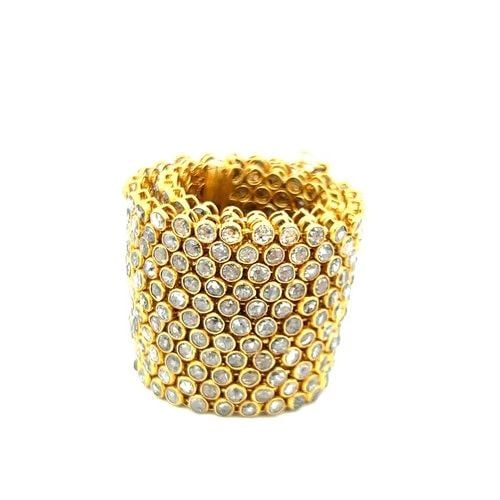 VINTAGE 22K YELLOW GOLD LINK BRACELET WITH 34.08 CARAT ROSE CUT M-I1 DIAMONDS (1 of 2)