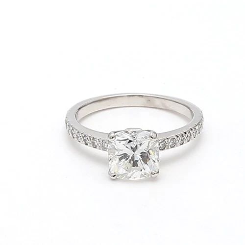 TIFFANY & CO.. 1.83 CARAT CUSHION BRILLIANT F-VVS2 DIAMOND PLATINUM RING: TIFFANY & CO.. 1.83 CARAT CUSHION BRILLIANT F-VVS2 DIAMOND PLATINUM RING Title: Tiffany and Co 1.83 Carat Cushion Brilliant F-VVS2 Diamond Platinum Engagement Ring Style: Engagement Metal: Platinum Ge
