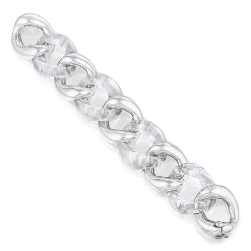 SEAMAN SCHEPPS 18 KARAT WHITE GOLD CRYSTAL LINK BRACELET (1 of 2)