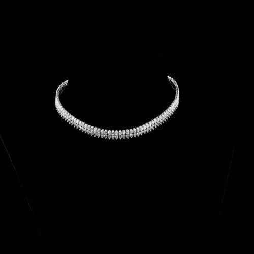 LAB-GROWN 30.98 CARAT PEAR E-F-VS2 DIAMOND 14K WHITE GOLD TENNIS NECKLACE: LAB-GROWN 30.98 CARAT PEAR E-F-VS2 DIAMOND 14K WHITE GOLD TENNIS NECKLACE Title: High-quality Brand-New Echo Friendly Elegant Lab-Grown 30.98 Carat Pear E-F-VS2 Diamond 14K White Gold Tennis Necklace 