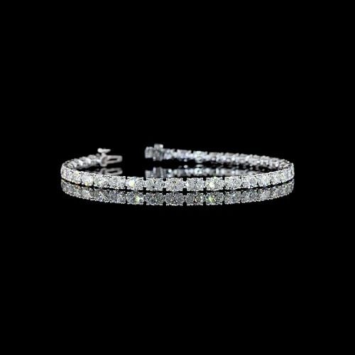 LAB-GROWN 7.7 CARAT OVAL E-F-VS+ DIAMOND 14K WHITE GOLD TENNIS BRACELET: LAB-GROWN 7.7 CARAT OVAL E-F-VS+ DIAMOND 14K WHITE GOLD TENNIS BRACELET Title: High-quality Brand-New Echo Friendly Elegant Lab-Grown 7.7 Carat Oval E-F-VS+ Diamond 14K White Gold Tennis Bracelet Vide