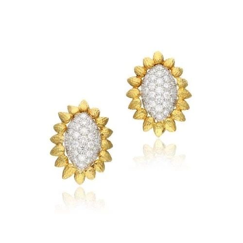 DAVID WEBB 2.65 CARAT ROUND BRILLIANT G VS1 DIAMOND 18 KARAT YELLOW GOLD CLIP ON (1 of 2)