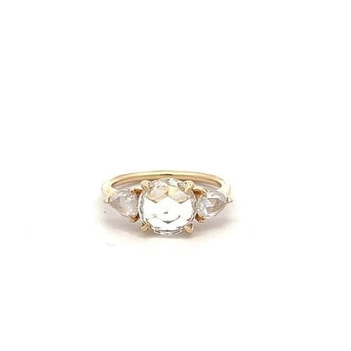 14K YG THREE-STONE RING WITH 2.02 CARAT ROSE & PEAR DIAMONDS SIZE 4 G-VVS2 GIA: 14K YG THREE-STONE RING WITH 2.02 CARAT ROSE & PEAR DIAMONDS SIZE 4 G-VVS2 GIA 14K YG THREE-STONE RING WITH 2.02 CARAT ROSE & PEAR DIAMONDS SIZE 4 G-VVS2 GIA PRODUCT DESCRIPTION Detailed Description: 