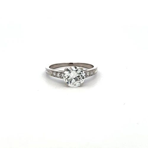 TIFFANY & CO. 1.69CT F VS2 DIAMOND PLATINUM CIRCULAR BRILLIANT ENGAGEMENT RING (1 of 2)