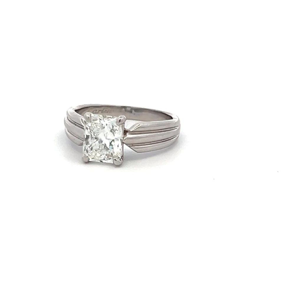 CARTIER 1.63 CARAT RADIANT SHAPE F-VS1 DIAMOND PLATINUM ENGAGEMENT RING (1 of 1)