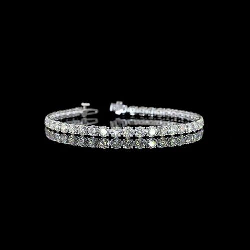 LAB-GROWN 10.55 CARAT ROUND -SI DIAMOND 14K WHITE GOLD TENNIS BRACELET: LAB-GROWN 10.55 CARAT ROUND -SI DIAMOND 14K WHITE GOLD TENNIS BRACELET Title: High-quality Brand-New Echo Friendly Elegant Lab-Grown 10.55 Carat Round -SI Diamond 14K White Gold Tennis Bracelet Video 