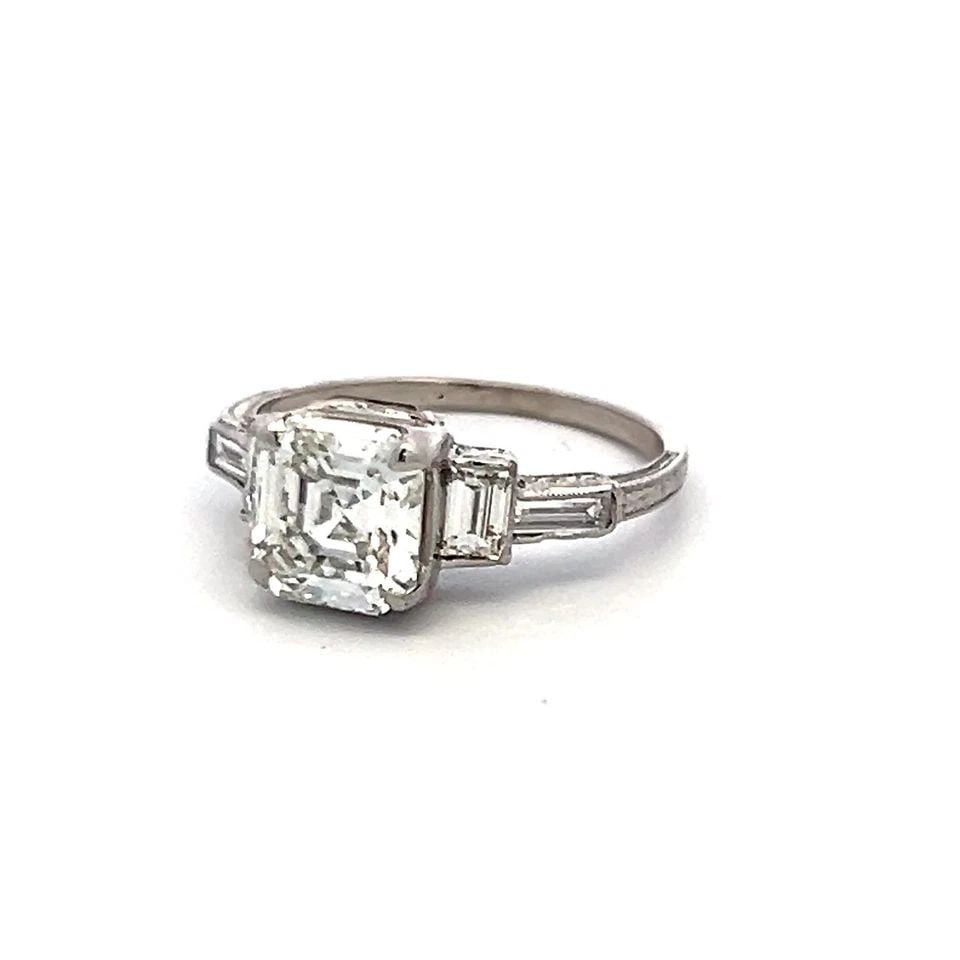 2.08CT ASSCHER, EMERALD & BAGUETTE DIAMOND PLATINUM ENGAGEMENT RING (G–H VS–SI): 2.08CT ASSCHER, EMERALD & BAGUETTE DIAMOND PLATINUM ENGAGEMENT RING (G–H VS–SI) PRODUCT DESCRIPTION Title: 2.08ct Asscher, Emerald & Baguette Diamond Platinum Engagement Ring (G–H VS–SI) Style