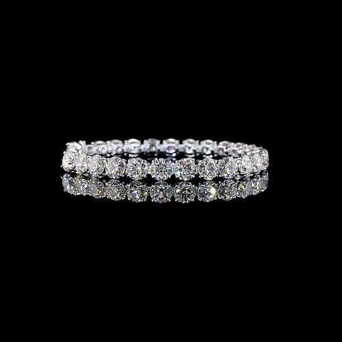 LAB-GROWN 27.09 CARAT ROUND D-VS1 DIAMOND 14K WHITE GOLD TENNIS BRACELET (1 of 1)